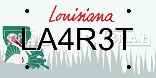 LA4R3T Louisiana License Plate