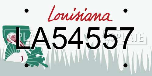 LA54557 Louisiana License Plate