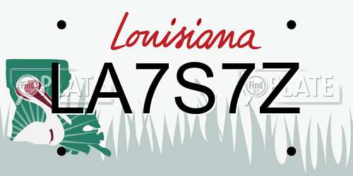 LA7S7Z Louisiana License Plate