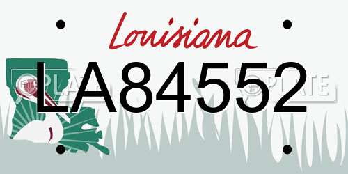 LA84552 Louisiana License Plate