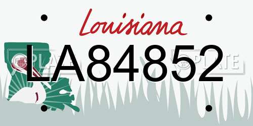 LA84852 Louisiana License Plate