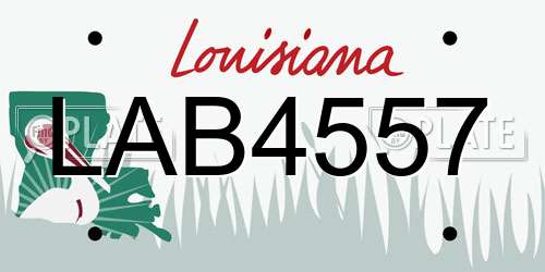 LAB4557 Louisiana License Plate