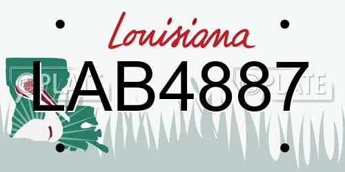 LAB4887 Louisiana License Plate