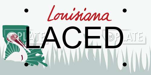 LACED Louisiana License Plate