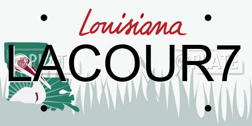 LACOUR7 Louisiana License Plate