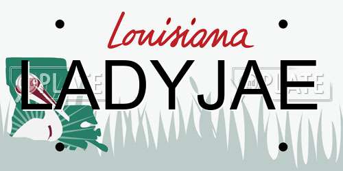 LADYJAE Louisiana License Plate