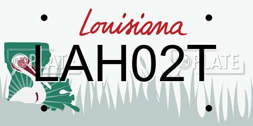 LAH02T Louisiana License Plate