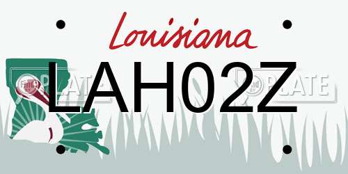 LAH02Z Louisiana License Plate