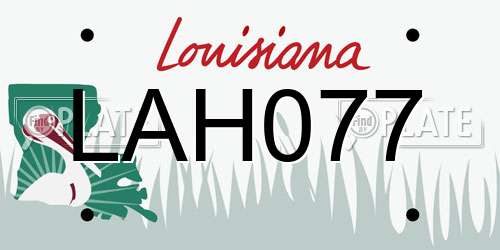 LAH077 Louisiana License Plate