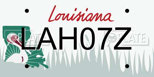 LAH07Z Louisiana License Plate