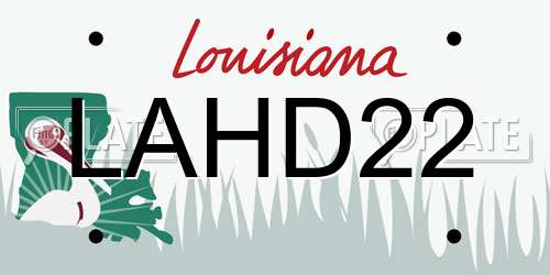LAHD22 Louisiana License Plate