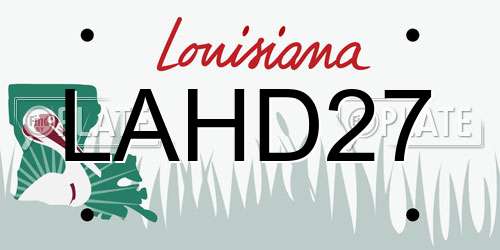 LAHD27 Louisiana License Plate