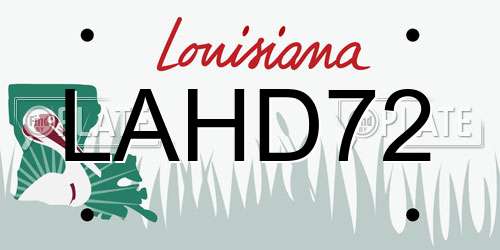 LAHD72 Louisiana License Plate