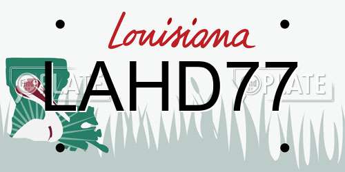 LAHD77 Louisiana License Plate