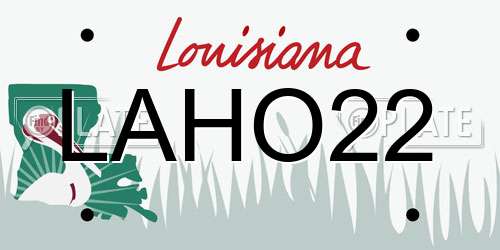 LAHO22 Louisiana License Plate