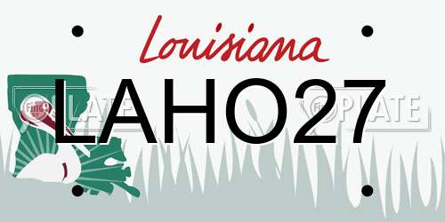 LAHO27 Louisiana License Plate