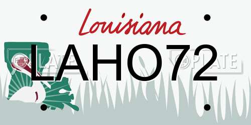 LAHO72 Louisiana License Plate