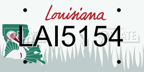 LAI5154 Louisiana License Plate