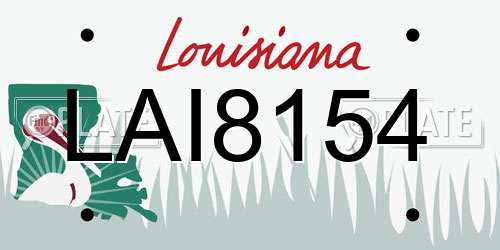 LAI8154 Louisiana License Plate