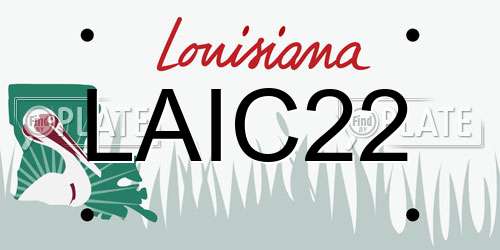 LAIC22 Louisiana License Plate