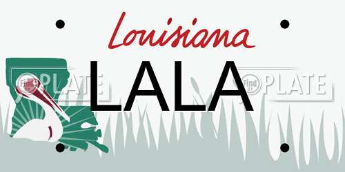 LALA Louisiana License Plate