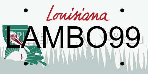 LAMBO99 Louisiana License Plate