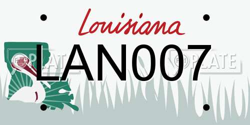 LAN007 Louisiana License Plate