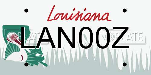 LAN00Z Louisiana License Plate