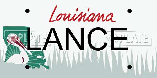 LANCE Louisiana License Plate