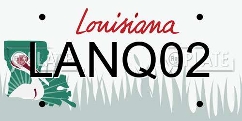 LANQ02 Louisiana License Plate