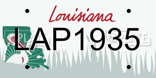 LAP1935 Louisiana License Plate