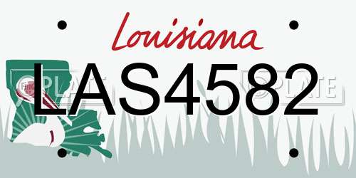 LAS4582 Louisiana License Plate