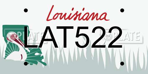 LAT522 Louisiana License Plate