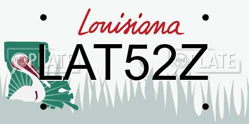 LAT52Z Louisiana License Plate