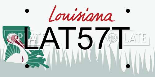 LAT57T Louisiana License Plate