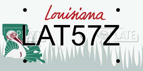LAT57Z Louisiana License Plate