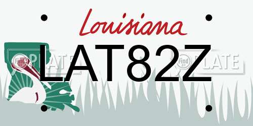 LAT82Z Louisiana License Plate