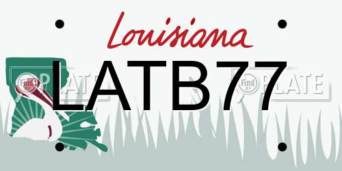 LATB77 Louisiana License Plate
