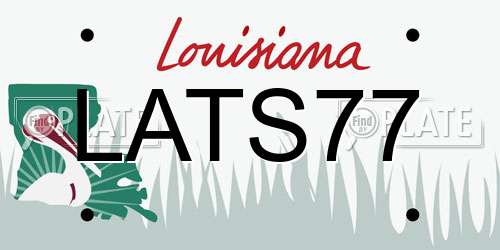 LATS77 Louisiana License Plate