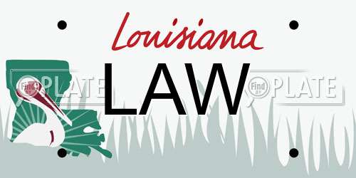 LAW Louisiana License Plate