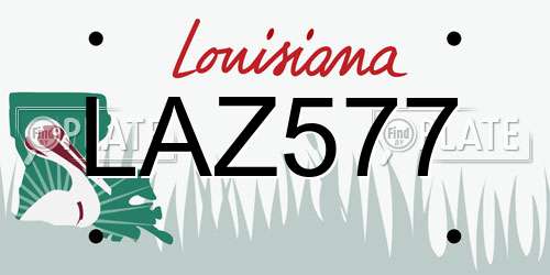 LAZ577 Louisiana License Plate