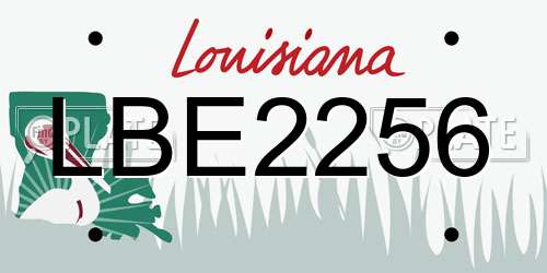 LBE2256 Louisiana License Plate