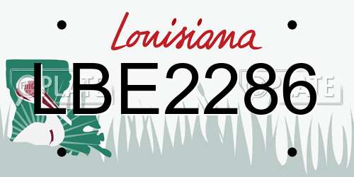 LBE2286 Louisiana License Plate