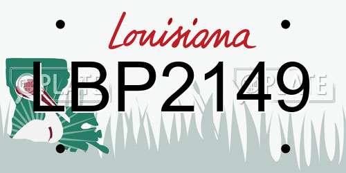 LBP2149 Louisiana License Plate