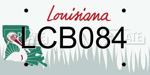LCB084 Louisiana License Plate