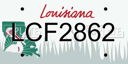 LCF2862 Louisiana License Plate