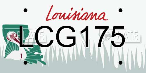LCG175 Louisiana License Plate