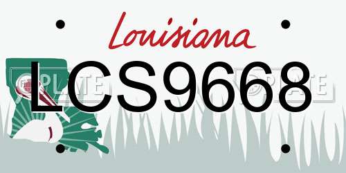 LCS9668 Louisiana License Plate