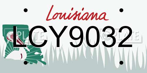 LCY9032 Louisiana License Plate