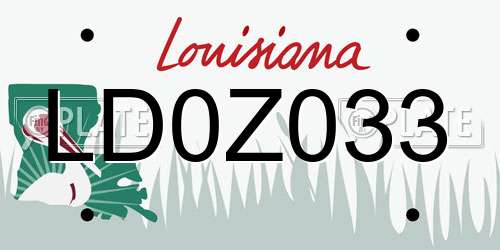 LD0Z033 Louisiana License Plate